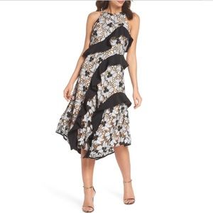 KEEPSAKE the LABEL Frilled Lace Midi Dress, Large